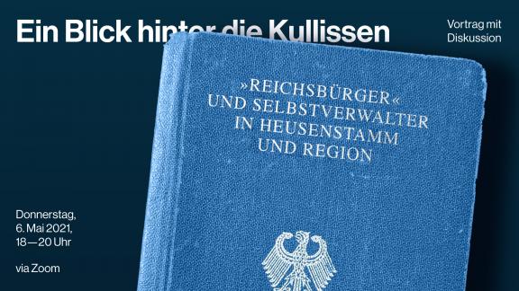 Der Flyer zu der Veranstaltung zu „Reichsbürger“ und Selbstverwalter in Heusenstamm und Region (Vorderseite).